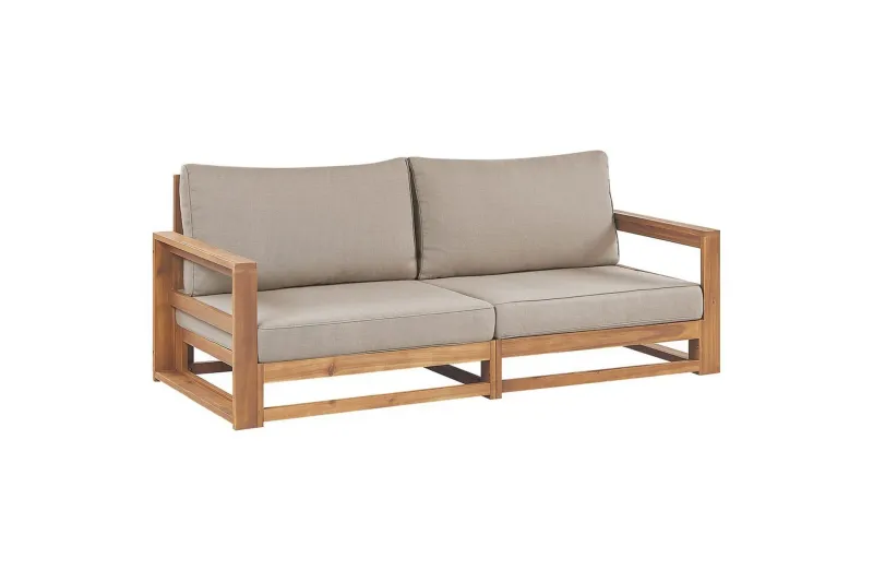 2-sitssoffa Timor Ljus trä/grått/beige, Ja - Ljus trä/grått/beige, Ja — Ljus trä/grått/beige, Ja