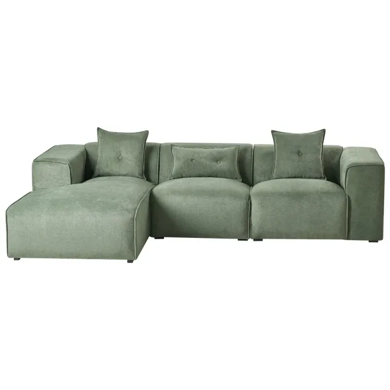 3-sits soffa Dolva - Grön, Svart/Högervänd/Chenille — Grön, Svart/Högervänd/Chenille
