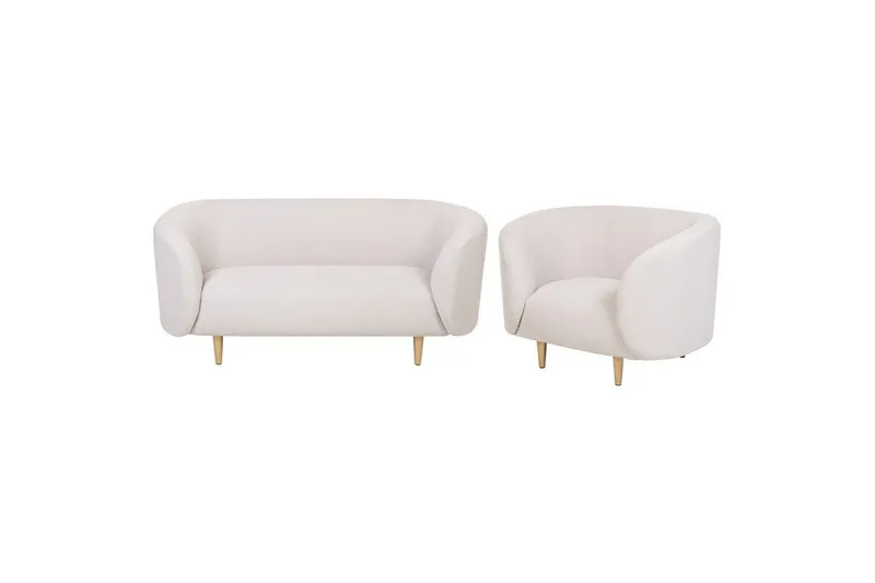 3-sits Soffgrupp Loen Beige/guld - Beige/guld — Beige/guld