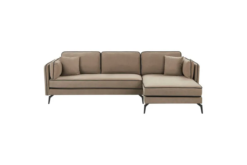 3-sitssoffa Altan Brun, Svart, Vänstervänd - Beige — Beige