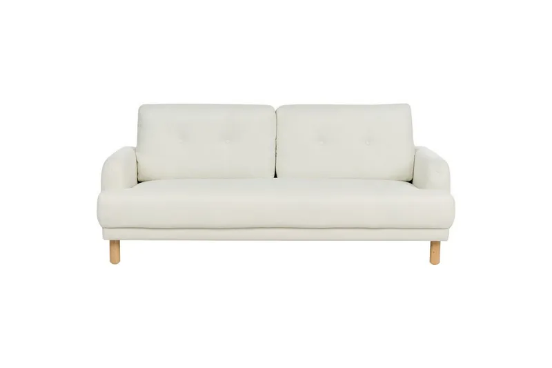 3-sitssoffa Tuve Off-white, ljust trä, Polyester - Off-white, ljust trä, Polyester — Off-white, ljust trä, Polyester