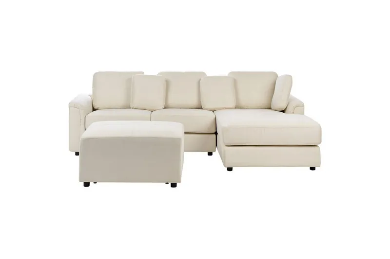 4-sitssoffa Kohlo Beige/svart, Vänstervänd - Beige/svart, Vänstervänd — Beige/svart, Vänstervänd
