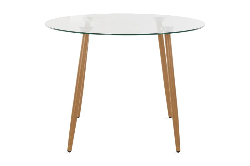Abia Matbord 100 cm Runt Glas - Brun — Loft24