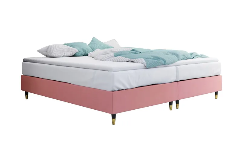 Adeliza Ramsäng 140x200 cm - Sammet/Rosa/Trä/Metall — Sammet/Rosa/Trä/Metall