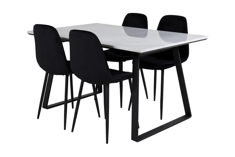 Admira Matgrupp 140 cm inkl 4 Ypas Stolar - Marmor/Vit/Svart (Art.nr 869353) — Venture Home