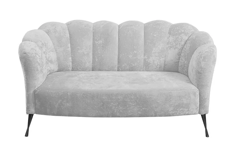 Adrial 2-sits Soffa - Sammet/Vit/Svart Krom — Sammet/Vit/Svart Krom