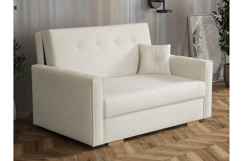 Ajiz Bäddsoffa 2-sits i Bouclé - Beige (Art.nr 3079859) — Beige