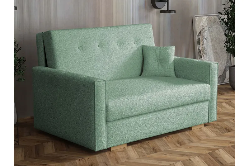 Ajiz Bäddsoffa 2-sits i Bouclé - Grön (Art.nr 3079746) — Grön