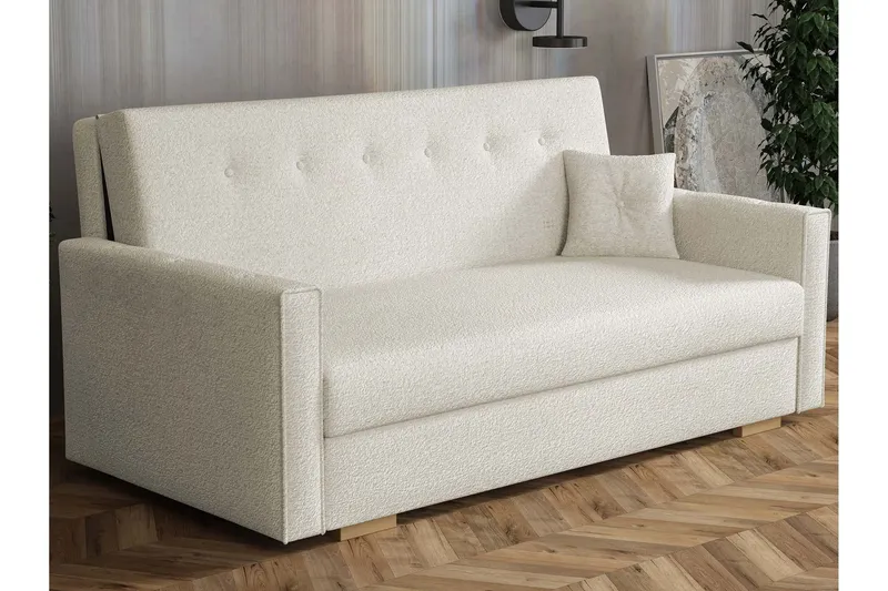 Ajiz Bäddsoffa 3-sits i Bouclé - Beige (Art.nr 3079760) — Beige