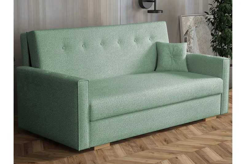 Ajiz Bäddsoffa 3-sits i Bouclé - Grön (Art.nr 3079867) — Grön