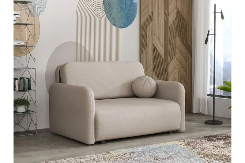 Ajmeri Bäddsoffa 2-sits i Plysch - Beige (Art.nr 3079743) — Beige