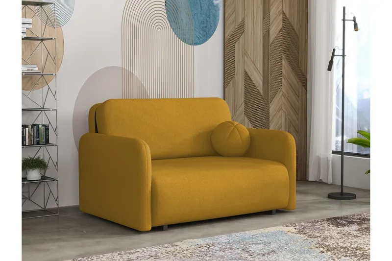 Ajmeri Bäddsoffa 2-sits i Plysch - Gul (Art.nr 3079837) — Gul