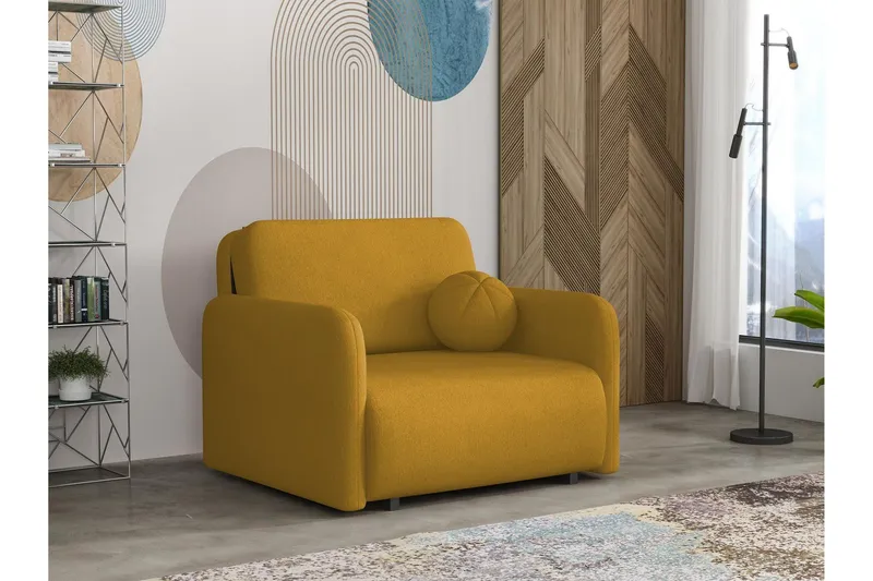 Ajmeri Bäddsoffa 2-sits i Plysch - Gul (Art.nr 3079812) — Gul