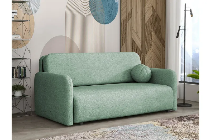 Ajmeri Bäddsoffa 3-sits i Bouclé - Grön (Art.nr 3079776) — Grön