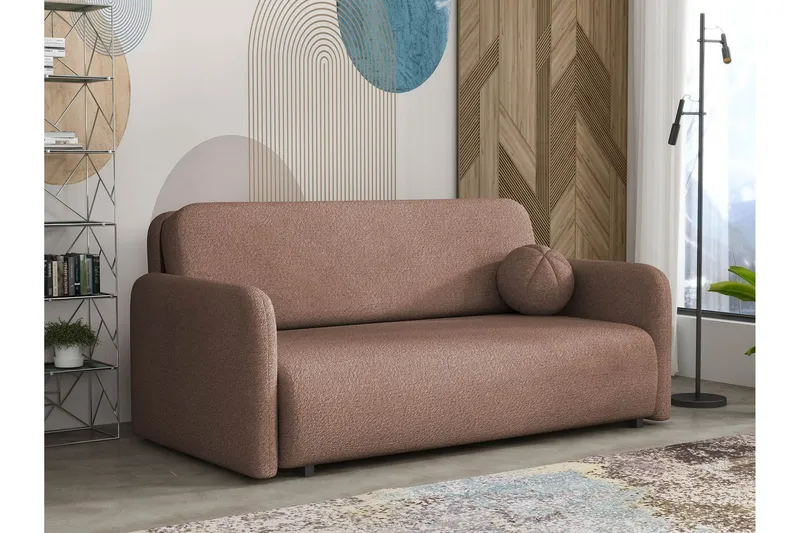 Ajmeri Bäddsoffa 3-sits i Bouclé - Rosa (Art.nr 3079718) — Rosa