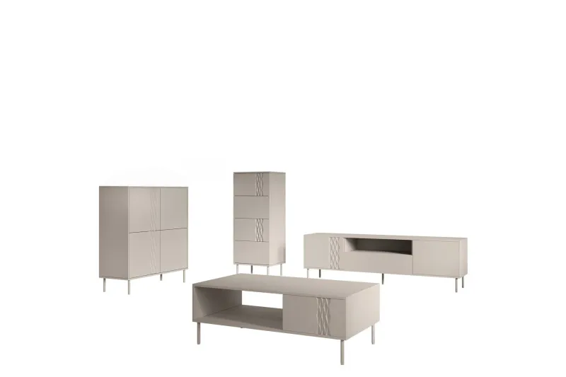 Akiko Möbelset För Vardagsrum - Beige — Beige