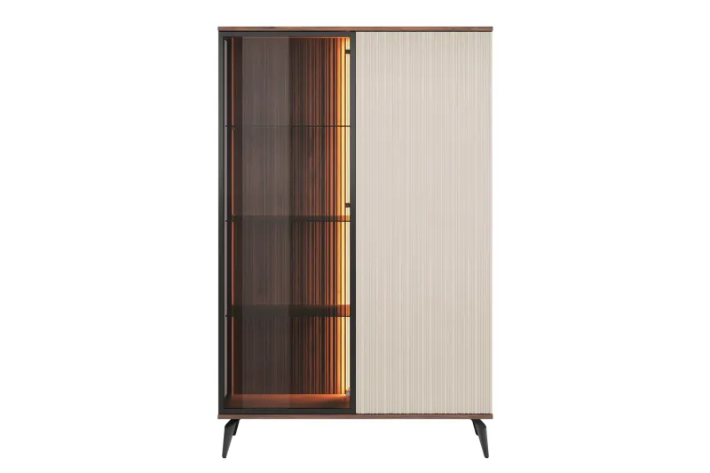 Akinari Vitrinskåp 103x162 cm - Brun/Beige — Brun/Beige