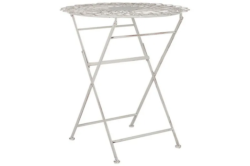 Alanya Runt Hopfällbart Cafébord och Bistrobord Utomhus 70 cm Metall - Vit — Vit
