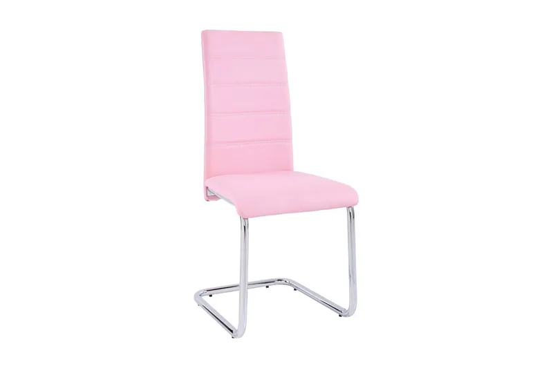 Aleia Matstol Konstläder 4-pack - Rosa/Krom — Loft24
