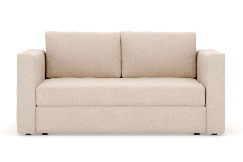 Alnaryd 2-3-sits Bäddsoffa med Fällbart Armstöd - Beige — Basic Home