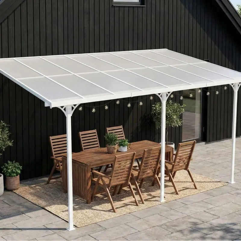 Altantak 5x3 m | Kanalplast / Aluminium| Robust design | Vit — Metalcraft
