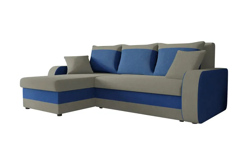 Alvared 3-sits Hörnbäddsoffa Universal - Grå/Blå — Majestic Furniture