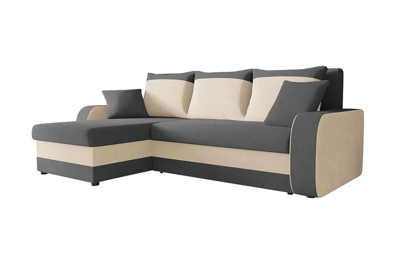 Alvared 3-sits Hörnbäddsoffa Universal - Grå/Vit — Majestic Furniture