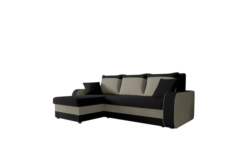 Alvared 3-sits Hörnbäddsoffa Universal - Svart/Grå — Majestic Furniture