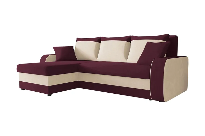 Alvared 3-sits Hörnbäddsoffa Universal - Vit/Röd — Majestic Furniture
