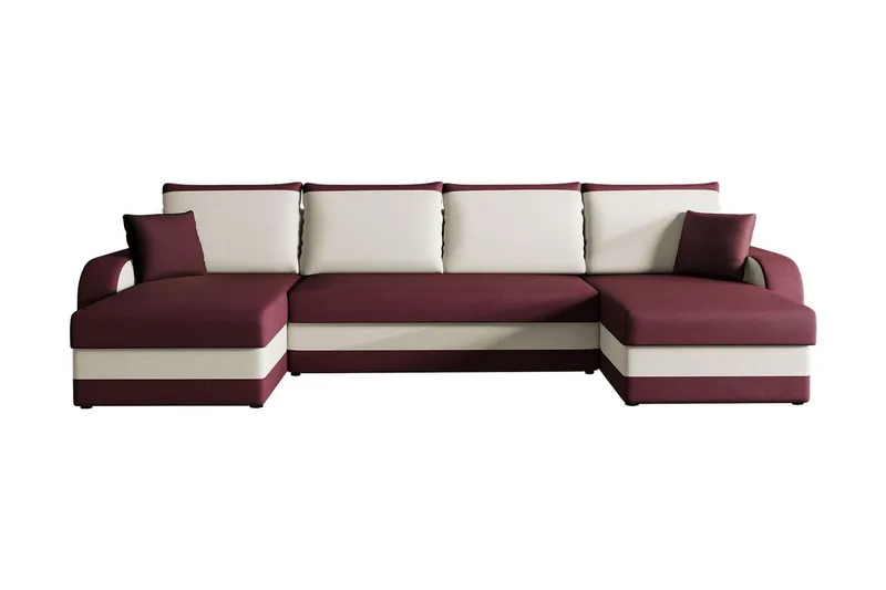 Alvared 4-sits Bäddsoffa med Dubbeldivan med Förvaring - Röd — Majestic Furniture