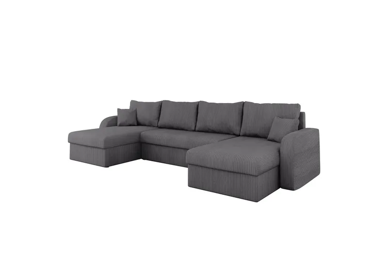 Alvared Soffa Dubbeldivan 4-sits - Mörkgrå — Majestic Furniture