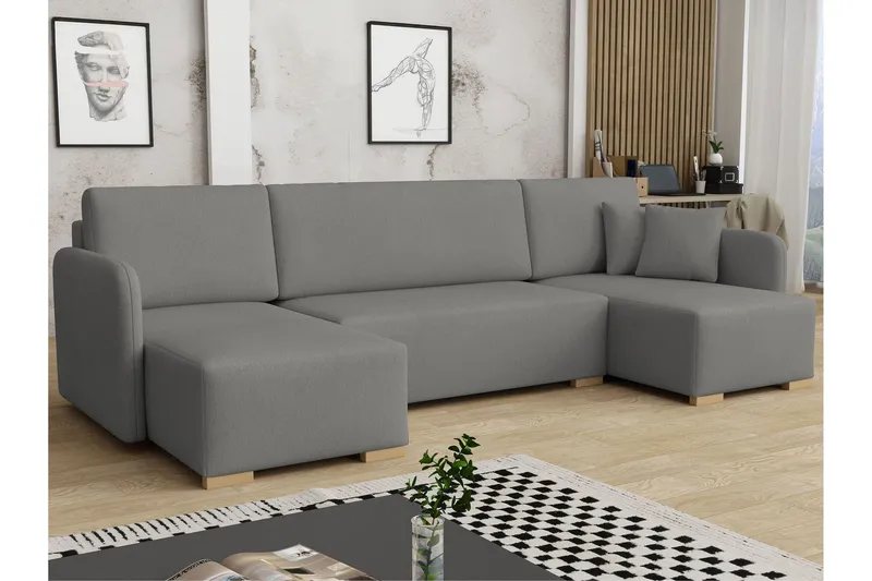 Amelus Bäddsoffa Dubbeldivan 4-sits - Grå (Art.nr 3099624) — Grå