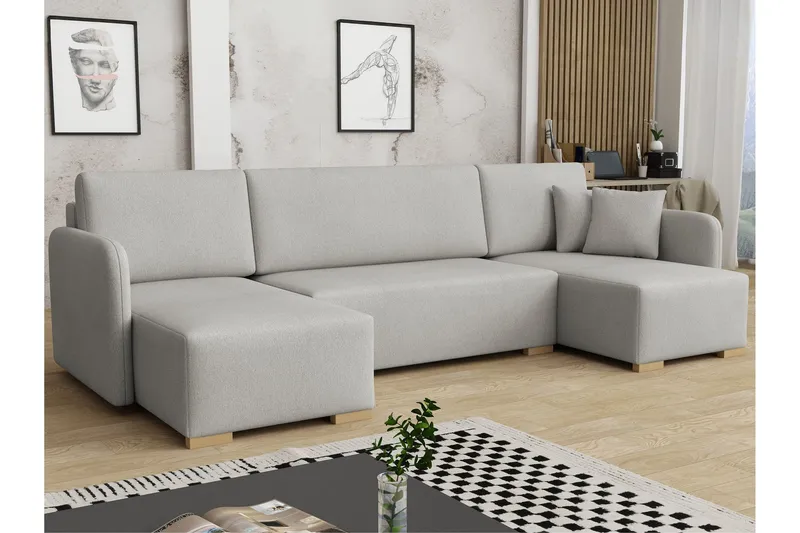 Amelus Bäddsoffa Dubbeldivan 4-sits - Grå (Art.nr 3099623) — Grå