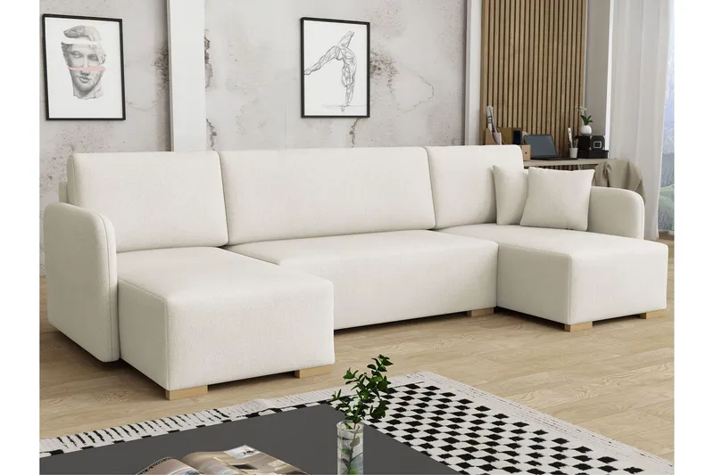 Amelus Bäddsoffa Dubbeldivan 4-sits - Vit — Vit