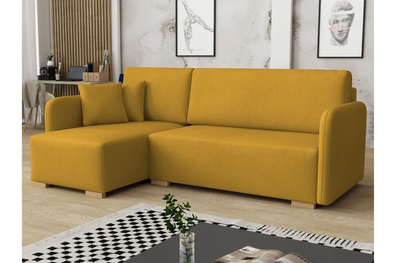 Amelus Bäddsoffa m. Divan 4-sits - Gul — Gul