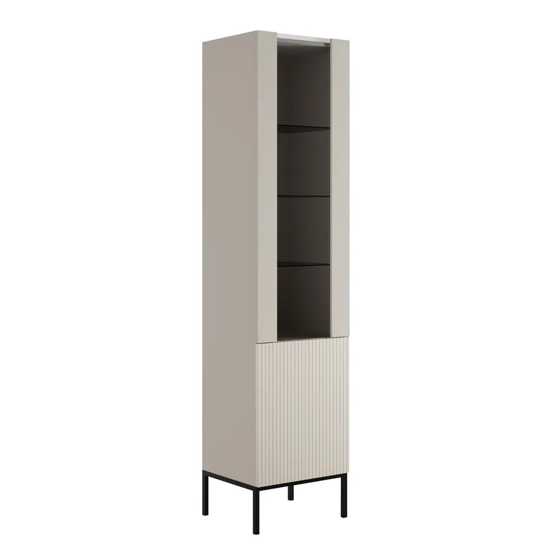 Amelus Vitrinskåp 50x190 cm - Beige — Beige