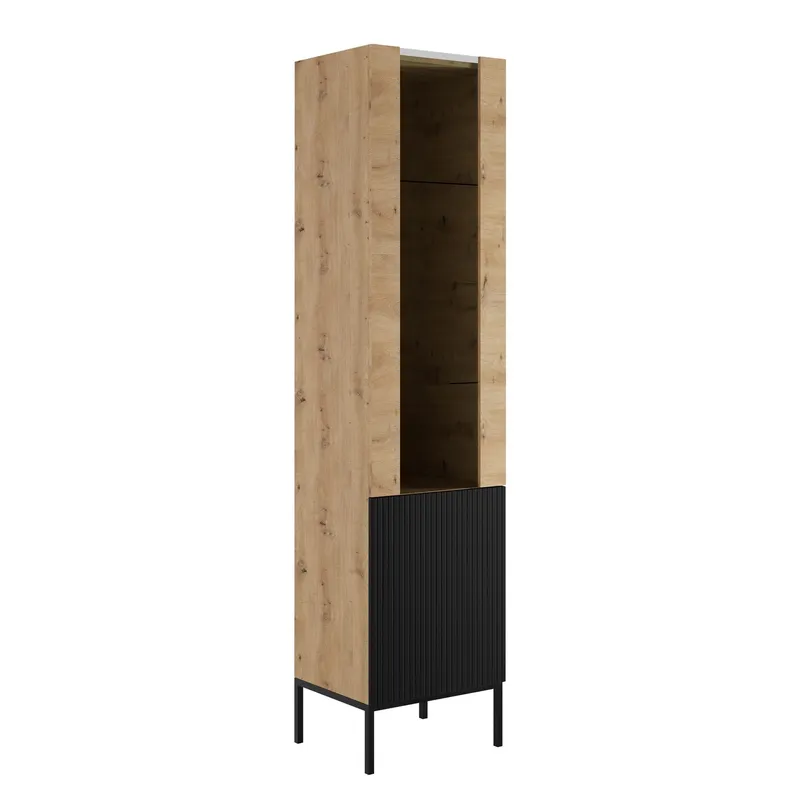 Amelus Vitrinskåp 50x190 cm - Brun/Svart — Brun/Svart