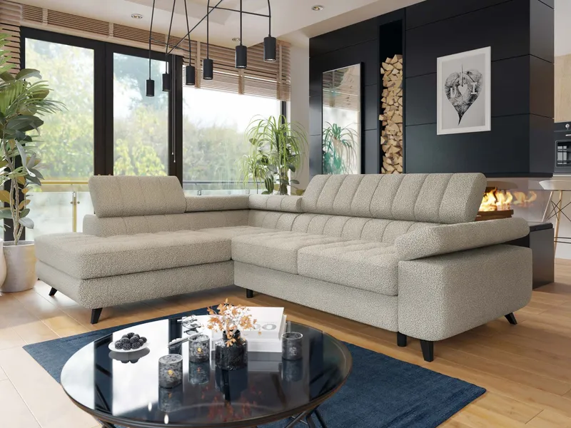 Amshyttan Bäddsoffa med Schäslong 4-sits - Beige (Art.nr 3111408) — Beige