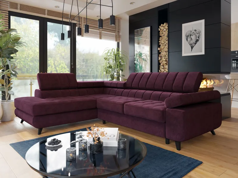 Amshyttan Bäddsoffa med Schäslong 4-sits - Lila (Art.nr 3111412) — Lila
