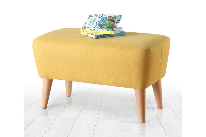 Anaro Sittpuff 61 cm Rektangulär - Gul (Art.nr 1793902) — Gul
