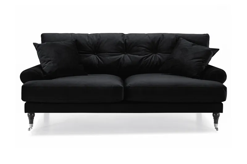 Andrew 2-sits Sammetssoffa - Svart (Art.nr 506574) — Bloomington