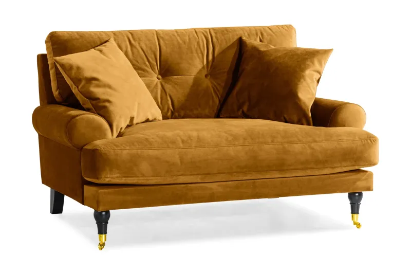 Andrew Loveseat Sammet - Amber/Mässing — Bloomington
