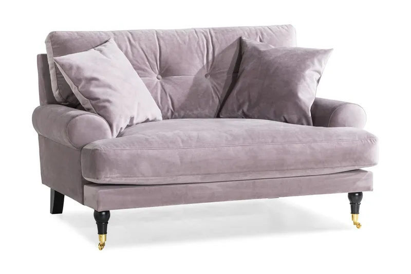 Andrew Loveseat Sammet - Lila/Mässing — Bloomington