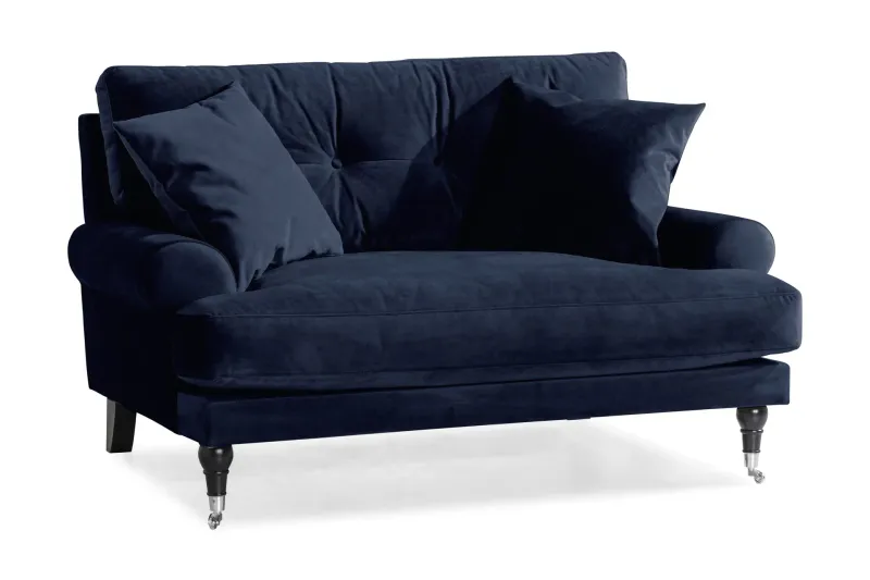 Andrew Loveseat Sammet - Midnattsblå/Krom — Bloomington