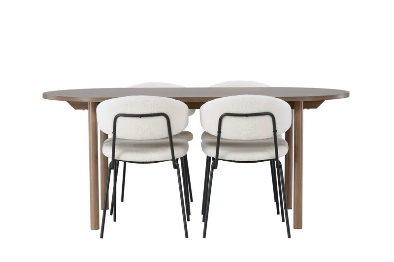 Andy Matgrupp 180 cm Oval med 4 Chico Stolar - Natur — Venture Home