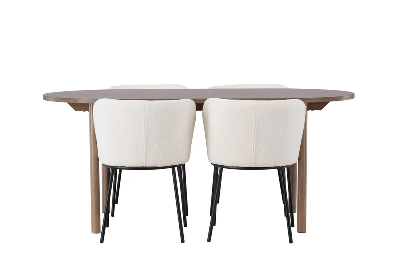 Andy Matgrupp 180 cm Oval med 4 Edina Stolar - Natur — Venture Home