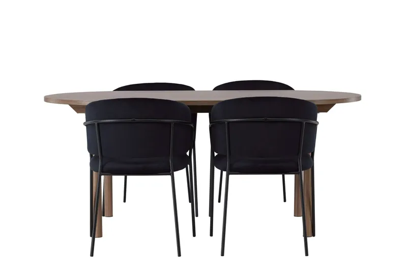 Andy Matgrupp 180 cm Oval med 4 Selma Stolar - Natur — Venture Home