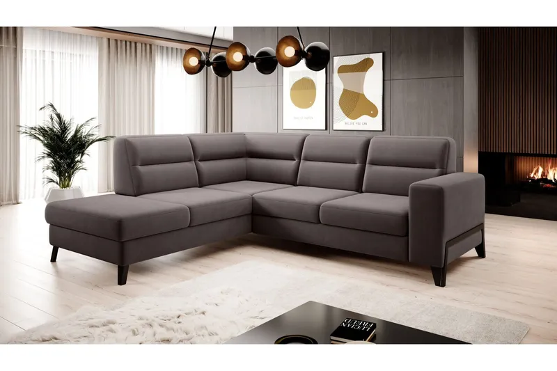 Anglika 4 sits divansoffa med schäslong Vänstervänd i Läder - Beige — Beige