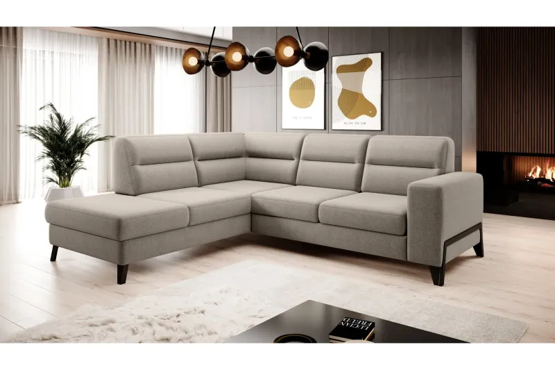 Anglika 4 sits divansoffa med schäslong Vänstervänd i Tyg - Beige (Art.nr 1598990) — Beige
