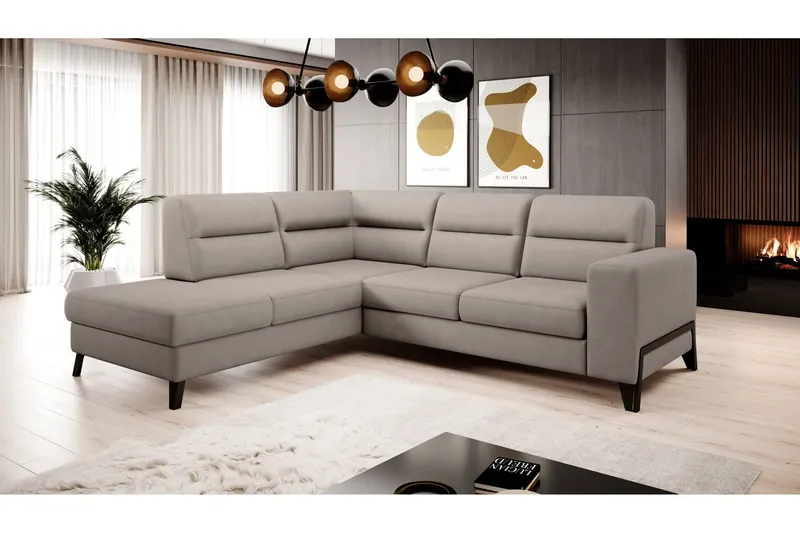 Anglika 4 sits divansoffa med schäslong Vänstervänd i Tyg - Beige (Art.nr 1598952) — Beige